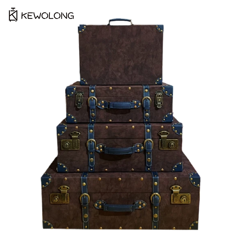 Retro Vintage Trunk Suitcase - Vintage Leather Suitcase Storage Box,Flip Top