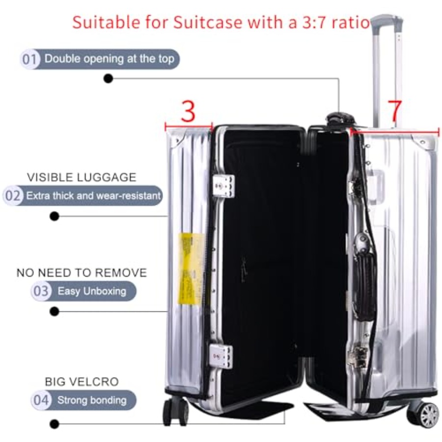 Veki Clear Suitcase Cover PVC  - đánh giá và giá Luggage Protective Cover Transparent