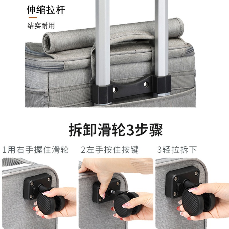 Hanbang Double Layer Pet Rolli - đánh giá và giá Foldable Rolling Luggage Bag