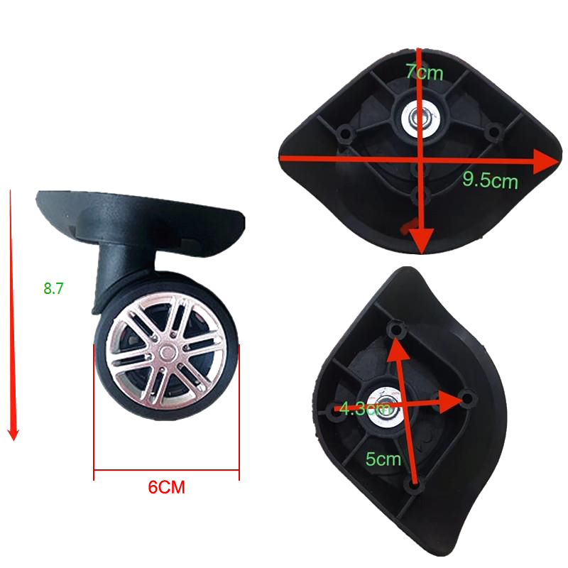 4 Im Lặng Đa Năng Bánh Xe Thay - đánh giá và giá Silent Replacement Luggage Wheels