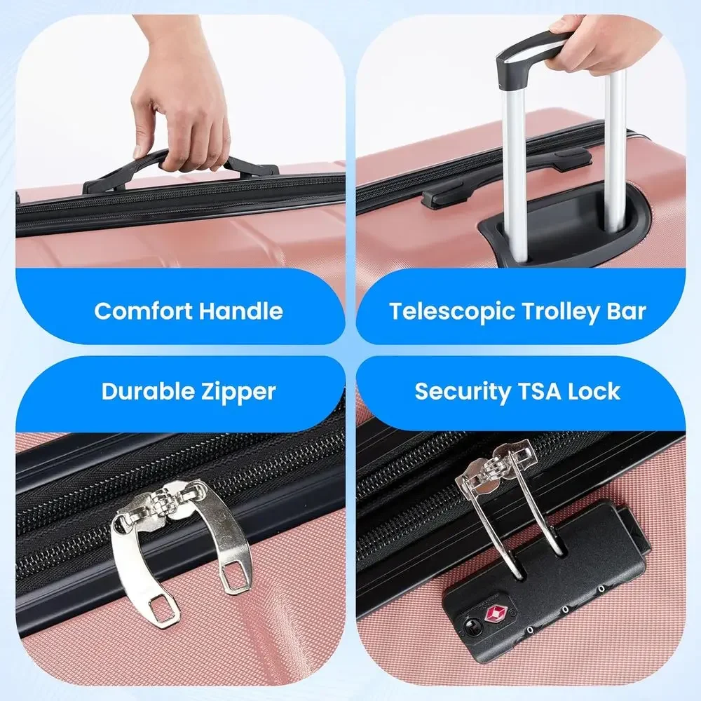 3-Piece Large Suitcase Set wit - đánh giá và giá Expandable Hard Shell Luggage Set