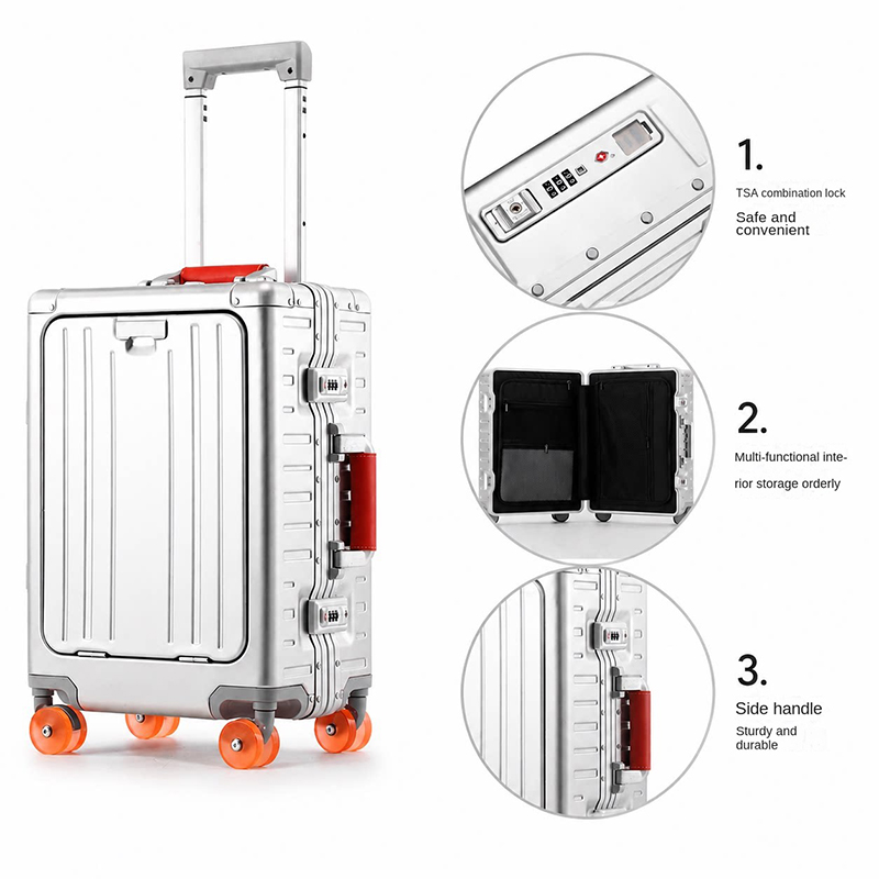 All-Aluminum Magnesium Alloy S - đánh giá và giá Front Opening Laptop Luggage 24 Inch