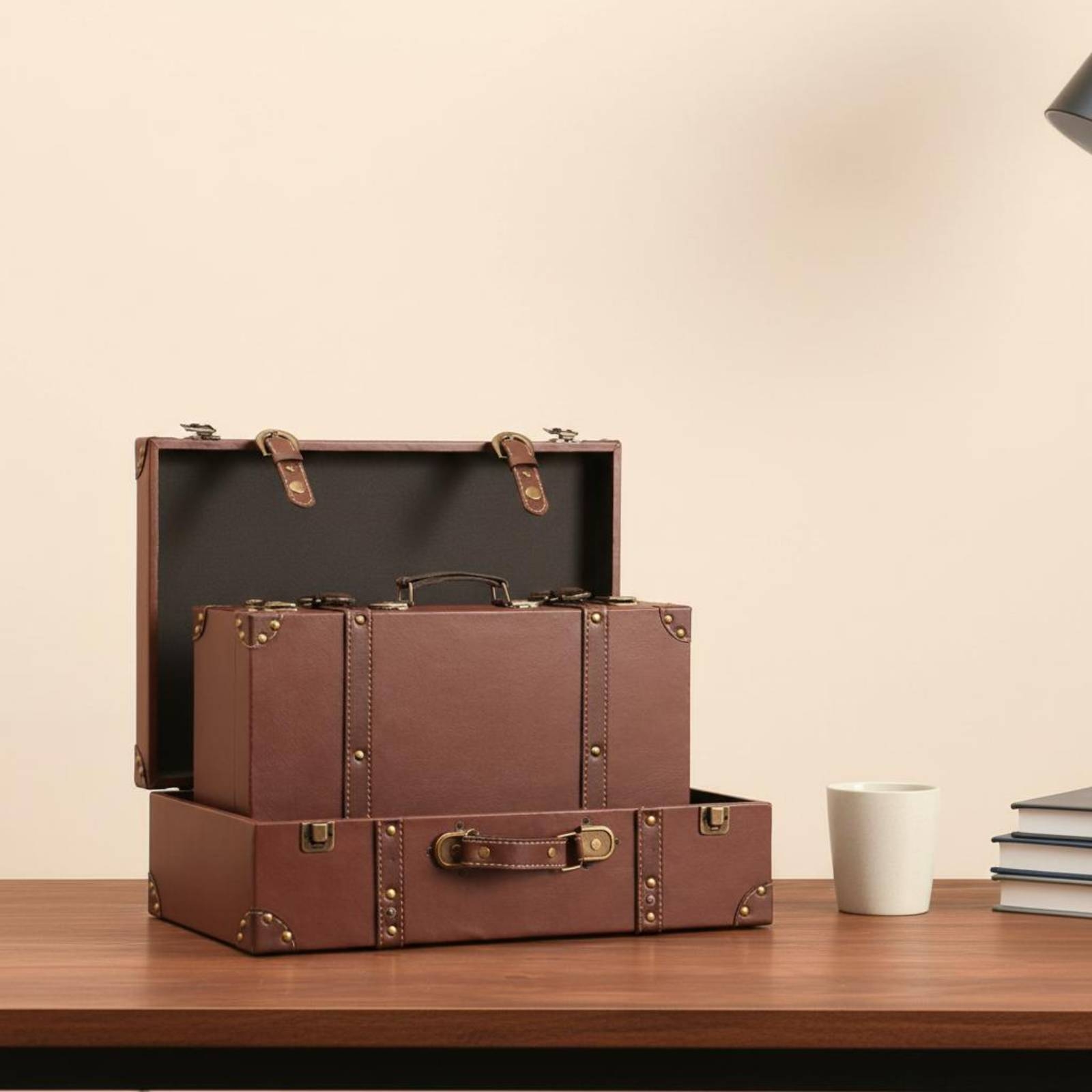 Vintage Suitcase Trunk Rivet H - đánh giá và giá Retro Vintage Trunk Suitcase