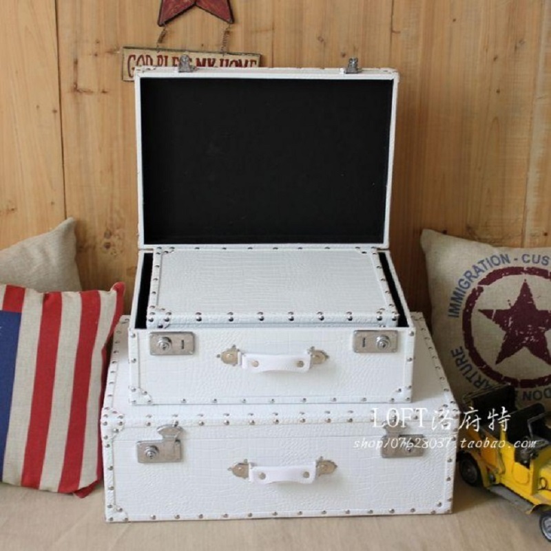 Crocodile Leather Pattern Trav - đánh giá và giá Retro Vintage Trunk Suitcase