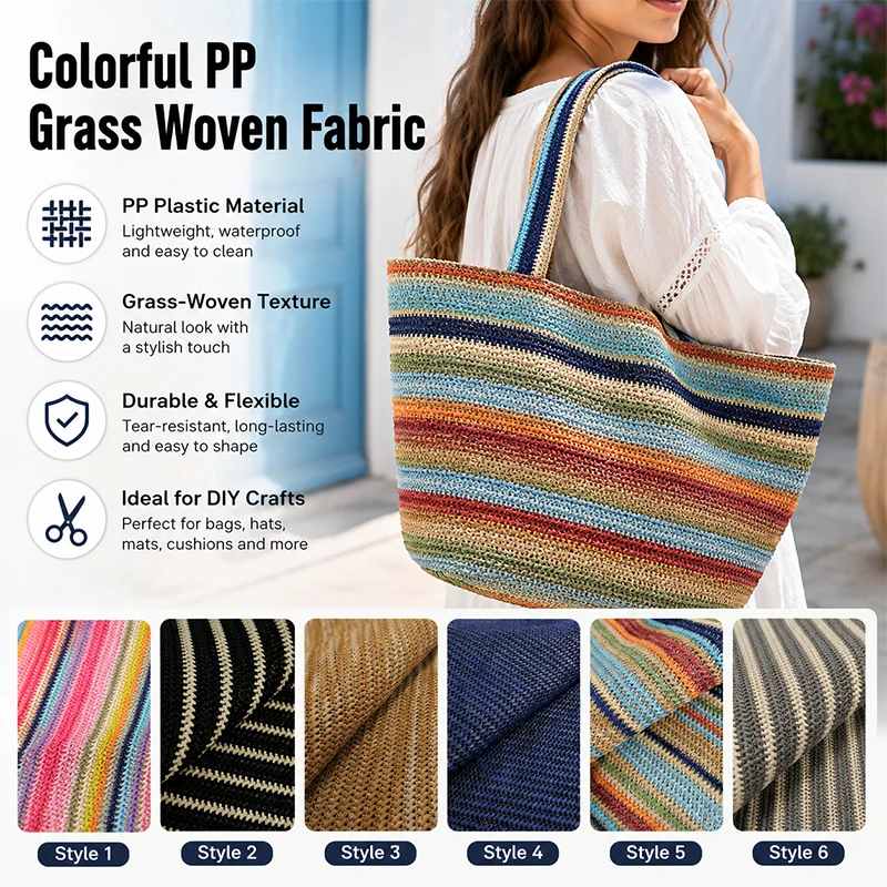 1yard Colorful Strip Pp Straw  - đánh giá và giá Handbags
