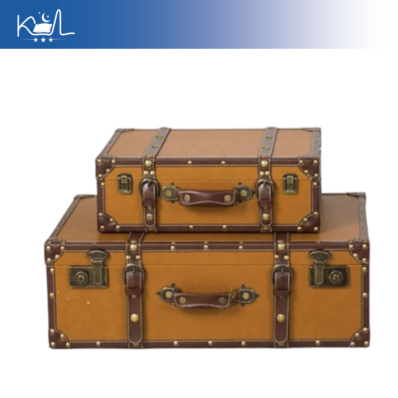 Vintage Orange Decorative Suit - đánh giá và giá Retro Vintage Trunk Suitcase